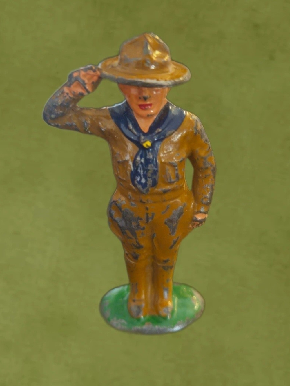 Vintage 1920 Barclay B-183 Lead Boy Scout Saluting Figurine - Rare Toy